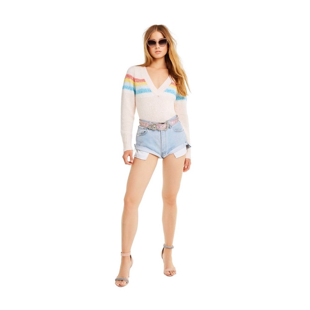 NWT Super Soft Dreamer Rainbow Puff Sleeve❤️